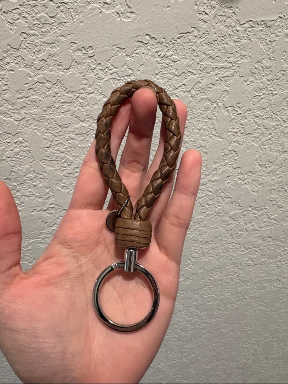 Bottega Veneta Braided Brown Leather Keychain Loop 925 - Picture 8 of 8